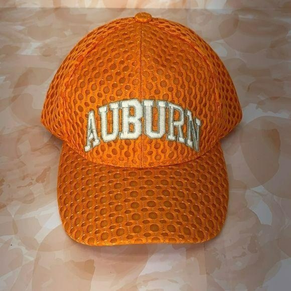 Auburn Orange Mesh Style Ball Cap‎ trucker hat - Picture 1 of 7